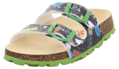 Produktbild von Superfit Jungen Fussbettpantoffel Hausschuh, Schwarz Mehrfarbig 0020, 25 EU