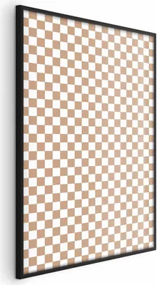 Produktbild von Posterpapier Poster - Geometry and Browns - a chessboard pattern in neutral shades 21x30 cm Muster f-C-10091-ao-a