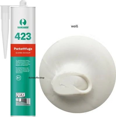 Produktbild von Ramsauer 423 Parkettfuge 1K Hybrid Dichtstoff 310ml Kartusche Laminat-Vinylboden Weiß