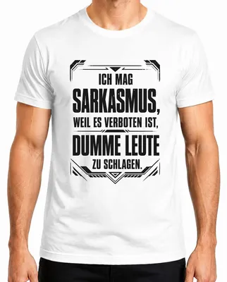 Imagen del producto de Camiseta blanca de hombre con el texto: "Sarcasmo porque está prohibido insultar a los tontos". Talla S