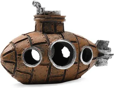 Produktbild von Famanu Dekoratives U-Boot Ornament für Aquarium – Versteckplatz für Fische und Garnelen