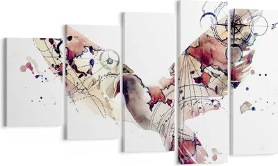 Produktbild von Bild auf Leinwand - Leinwandbild - Vogel Abstraktion - 100x60cm - Wand Bild - Wanddeko - Wandbilder - Leinwanddruck - Bilder - Kunstdruck - Wanddekoration - Leinwand bilder - Wandkunst - EG100x60-4109
