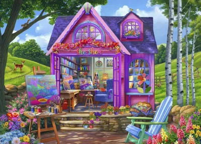 Produktbild von Bluebird Puzzle She Shed Studio - 500 Teile buntes Puzzle