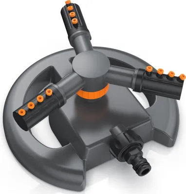 Image de Arroseur circulaire Brandson, arroseur à jet, arroseur de jardin, arroseur de pelouse à 360°, arroseur rotatif à 3 bras, jusqu'à 314 m², portée de 10 m, compatible avec Gardena