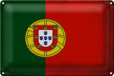 Produktbild von Blechschild Flagge Portugal 18x12cm Flag Portugal Vintage