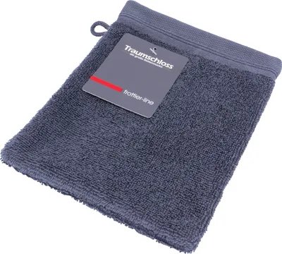 Produktbild von Traumschloss Frottier-Line Waschhandschuh 16 x 21 cm dunkelgrau Flauschig weich & angenehm zur Haut