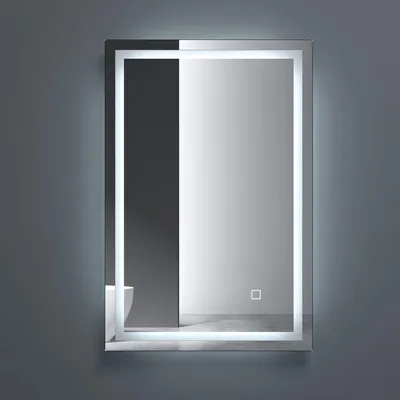 Produktbild von dopporo Badspiegel mit Beleuchtung 50x70cm LED Badezimmerspiegel Wandspiegel dimmbar mit Touch Bedienung Beschlagfrei LED-Spiegel-02