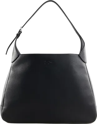Produktbild von LACOSTE Leder Schultertasche City Court Hobo Bag Noir schwarz