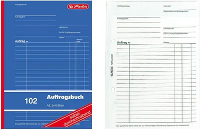 Zdjęcie produktu dla Herlitz Auftragsbuch A5 102 2x40 Blatt sd.
