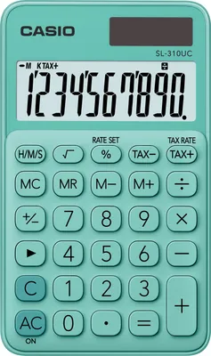 Obrázek produktu pro Casio SL-310UC-GN, Kapsa, Jednoduchá kalkulačka, 10 číslice/číslic, 1 řádky, Baterie / Solár, Zelená