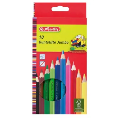 Immagine prodotto di Herlitz Jumbo Buntstifte   lackiert 10erHolz in Hängesc