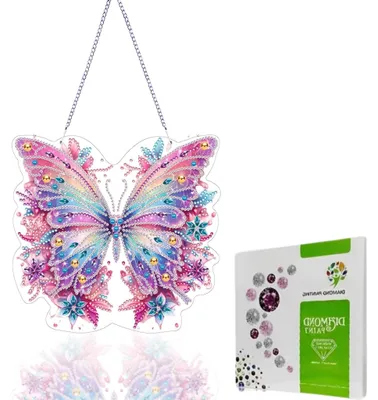 Diamond Painting Hanger Schmetterling DIY 18,4x19,9 cm