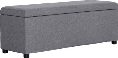 Obrázek produktu pro The Living Store Lavice s úložným prostorem 116 cm Světle šedá Polyester