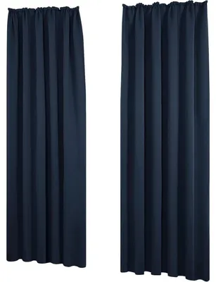 Produktbild von Vorhang Blickdicht Schallschutz Kräuselband Dunkelblau 160x140 cm 2er Set