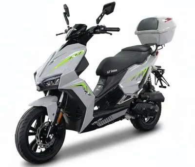Produktbild von Motorroller Matador A7, 50ccm 25 km/h, Euro 5, grau-grün mit Top Case, GT Union