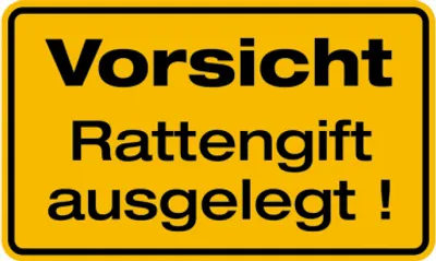 Produktbild von Schild Vorsicht Rattengift ausgelegt! | Alu 120 x 200 mm