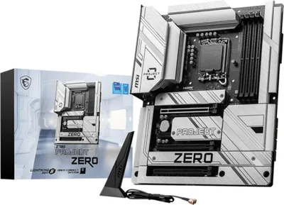 Obrázek produktu pro MSI Z790 PROJECT ZERO, Intel, LGA 1700, Intel® Celeron®, Intel® Pentium®, Intel® Pentium® Gold, 256 GB, DDR5-SDRAM, 256 GB