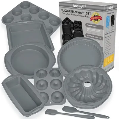 14-in-1 Silikon-Backform-Set, antihaftbeschichtet, 9-teilig