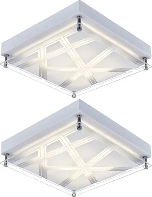 Produktbild von 2er Set LED Deckenleuchte, Metall, silber, L 25 cm