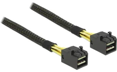 Produktbild von DeLOCK 0.5m, Mini SAS HD x 4 SFF 8643, 0,5 m, Mini SAS HD x 4 36P SFF 8643, Mini SAS HD x 4 36P SFF 8643, Männlich/Männlich, Schwarz