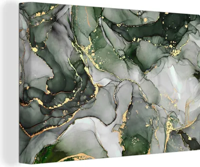 Obrázek produktu pro OneMillionCanvasses® - Obrazy na plátně - 140x90 cm, - Mramor - Zelená, Nástěnné dekorace - Fotografie na plátně - Obraz na dřevěném rámu