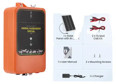 Obrázok produktu pre Elektrické oplotenie, solárne napájanie, dosah 10 km, 220V, štandard EÚ