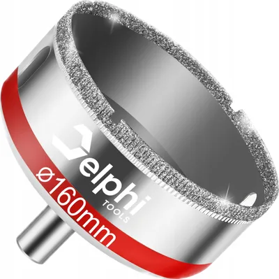 Produktbild von Otwornica diamentowa DELPHI ⌀ 160 mm - ziarnistość diamentu 3-4 mm, galwanizowana końcówka do glazurowanych płytek ceramicznych