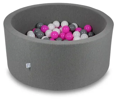 Immagine prodotto di Bacino di asciugatura 90x40cm grigio con 300 palline: bianco, grigio, rosa