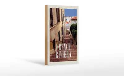 Produktbild von Holzschild Reise 12x18 cm French Riviera Architektur Geschenk