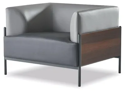 Produktbild von Schwarzer Ledersessel Cocktailsessel Arbeitszimmer Sitzmöbel Einsitzer