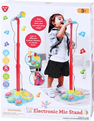 Produktbild von Play Spielzeug Mikrofon mit Ständer - musikalisches Kinder Mikrofon