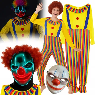Produktbild von Hopki Clownkostüm Zirkus Narr mit LED-Maske