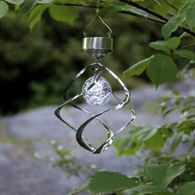 Produktbild von Best Season LED-Solar-Windspiel "Wind Mill" silber 1 cool white LED, Solarpanel, Akku, outdoor, 477-51