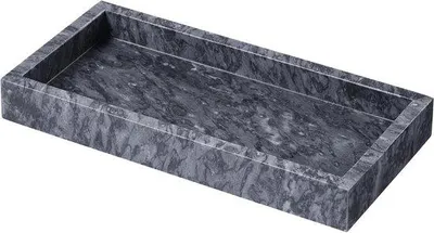 Produktbild von Marmerne Dekplatte für den Badezimmerbereich - Rechteckiges Kerzenplateau - 25 x 12 cm - Organizer - Schwarz