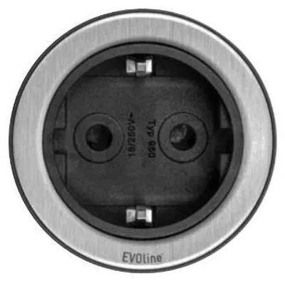 Produktbild von Evoline® One Einzelsteckdose, Steckdosenelement, Ring Edelstahl gebürstet