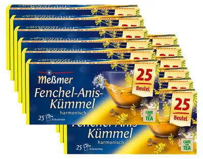 Produktbild von Meßmer Teegetränk Fenchel Anis und Kümmel Kräutertee 50g 12er Pack