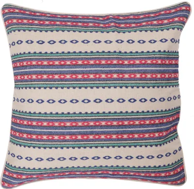 Produktbild von Ethno Kissenhülle, Boho Kissenbezug, Baumwolle 50*50 cm - Muster 7, Blau, Zierkissen, Dekokissen, Sofakissen