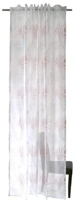 Transparenter Vorhang mit floralem Motiv, 245x140 cm, rose-grau