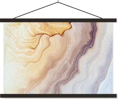 Produktbild von MuchoWow® Textilposter Marmor - Textur - Sandstein - Gold - Marmoroptik 60x40 cm mit schwarzem Rahmen - Hölzernes