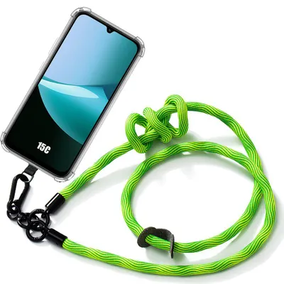 Image de Coque pour Xiaomi Redmi 15C 4G/5G, Protection Anti-Rayures Transparente avec Bandoulière Verte