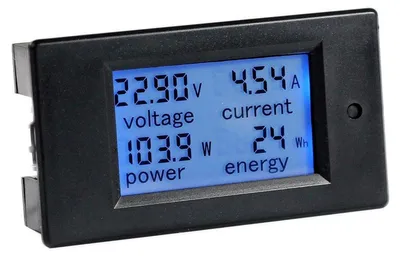 Zdjęcie produktu dla Cyfrowy miernik napięcia, prądu, mocy i energii, 4 w 1, wyświetlacz LCD, 20A