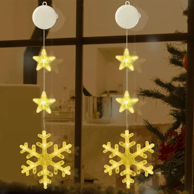 Immagine prodotto di Luci di Natale fiocco di neve - Bianco caldo - LED per interno ed esterno - Catena luminosa