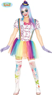 Produktbild von buntes Clown Kostüm für Damen Gr. M, Größe:M