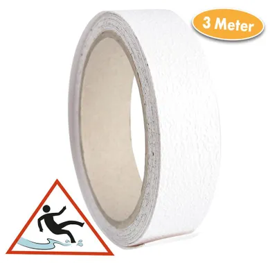Image de Ruban adhésif antidérapant pour pièces humides, blanc, 3 mètres