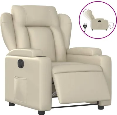 Produktbild von vidaXL Relaxsessel Elektrisch Creme Kunstleder