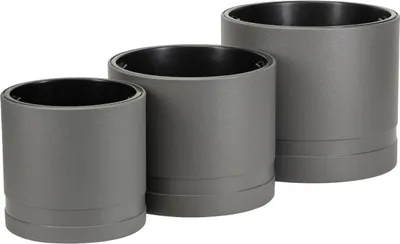 Produktbild von HowHomely | Blumentöpfen - Übertöpfe - grau - 3er Set - Blumenkübel - Pflanzentöpfe - Praktisch