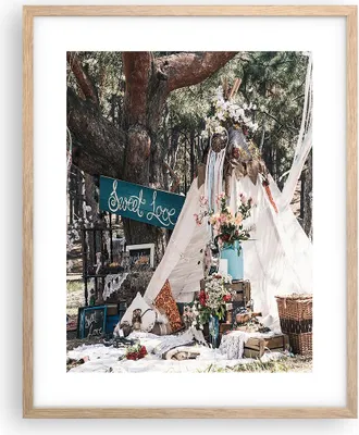 Produktbild von Gerahmtes Poster - Rahmen in heller Eiche - Jungvermählten Liebe Landschaft - 40x50 cm - Wand Bild - Wanddeko - Wandbilder - Kunstposter - Wandposter - Bilderrahmen - Bilder - P2NPA40x50-4642