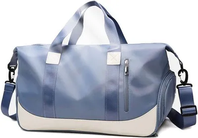 Image de Sac de sport et de voyage Unyqoos® de 40 litres – 47 x 22 x 25 cm, 0,48 kg, en tissu Oxford, avec compartiment à chaussures, compartiment étanche et bandoulière réglable