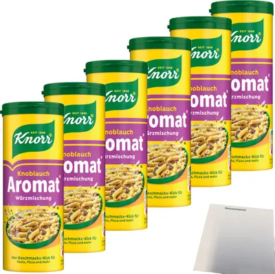 Produktbild von Knorr Aromat Würzmischung Knoblauch 6er Pack (6x90g Streuer) + usy Block