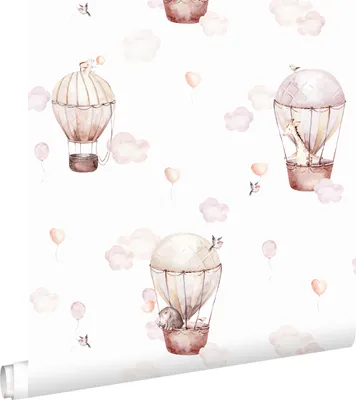 Produktbild von ESTAhome Tapete Luftballons Hellrosa und Beige 50 x 900 cm